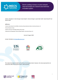 Electric cooking in Kenya an actor-network map and analysis of a nascent socio-technical innovation system