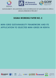 Mini-Grid Sustainability Framework and its Application to Selected Mini-Grids in Kenya