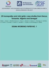 Of Monopolies and Mini-Grids Case Studies from Kenya Tanzania Nigeria and Senegal